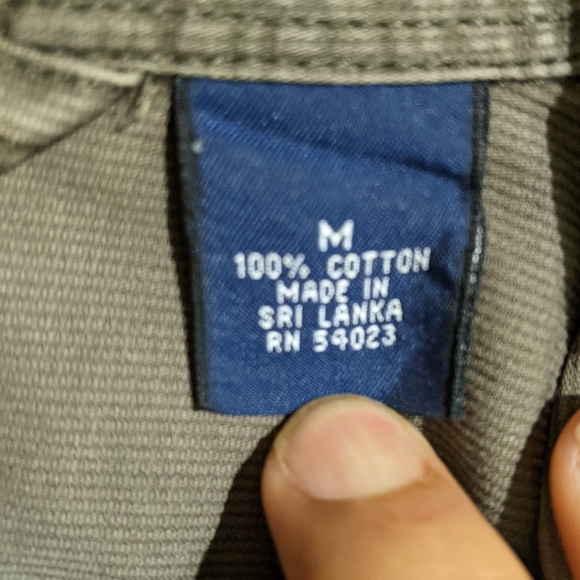 Gap khaki green with two chest pockets textured shirt, mens medium. - Picture 7 of 11